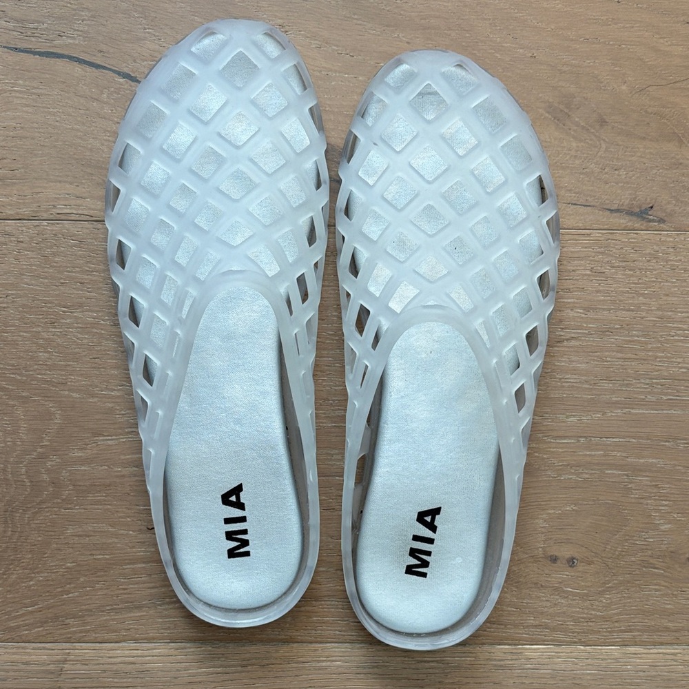 MIA Women's Translucent White Mules